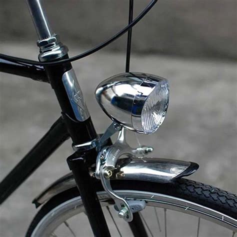 Durable LED Metal Chrome Retro Bike Bicycle Retro Front Fog Light Head