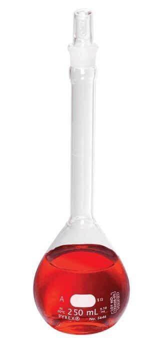 Pyrex Verified Volumetric Flask 250mL 6 Pk From Cole Parmer