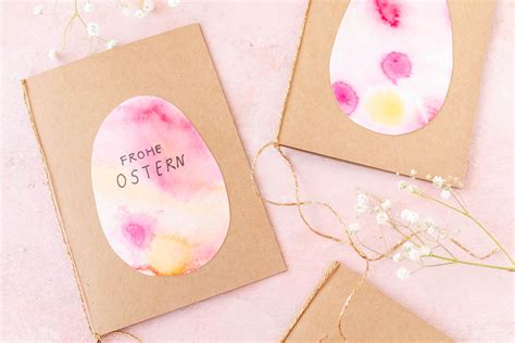 Osterkarten Basteln Mit Aquarell Osterei 5 Minuten DIY Ars Textura