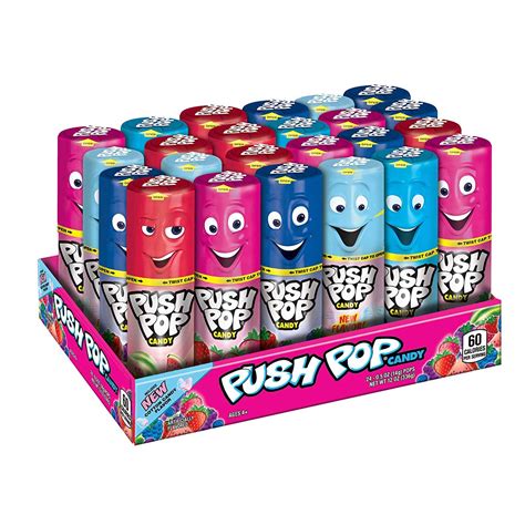 Push Pop Candy, Assortment in Bulk ( 0.5 Ounce, 24 Count ) - Volt Candy