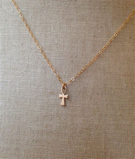 Tiny Ankh Necklace Ankh Necklace Ankh Charm Gold Ankh