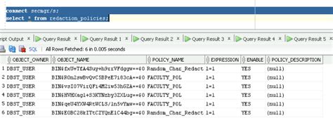 Oracle11g Redact Function Not Working In Oracle Sql Developer Stack