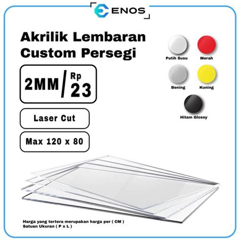 Jual Akrilik Custom Lembaran Akrilik Mm Potong Acrylic