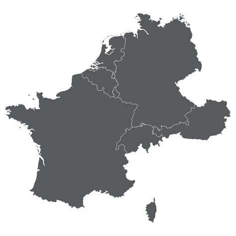 western europe country map map  western europe  grey color