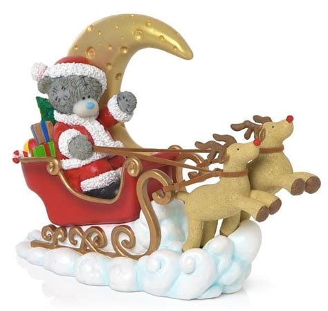 Me To You Santa Bear Sleigh And Reindeer Collectable Figurine Tatty