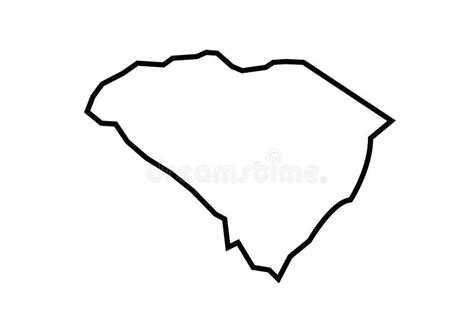 South Carolina Outline Map State Shape Stock Vector - Illustration of ...