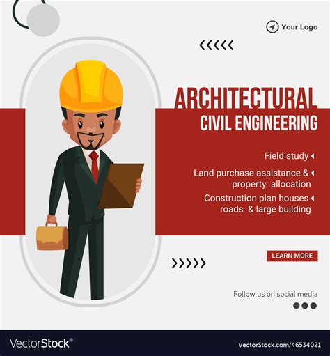 Architectural civil engineering banner design Vector Image