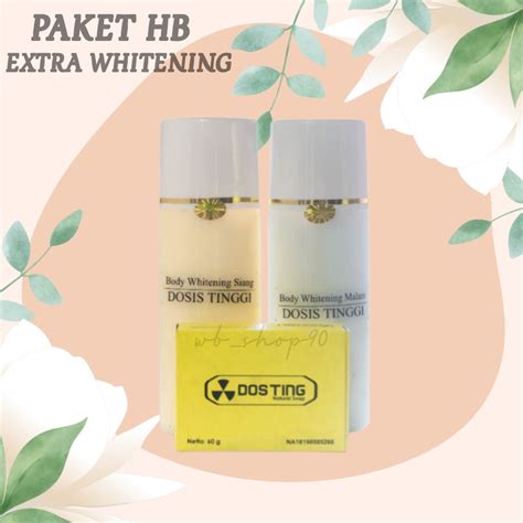 Jual Paket Hb Dosting Whitening Original Hb Extra Whitening Handbody