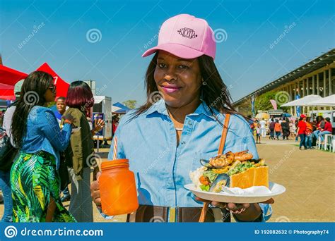 Diverse African People At A Bread Based Street Food Outdoor Festival