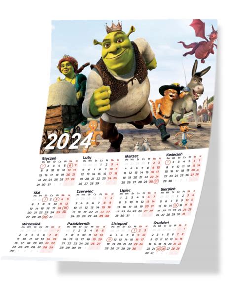 KALENDARZ PLAKATOWY A3 SHREK 02 2024 DUŻO WZORÓW 24 99 zł Allegro