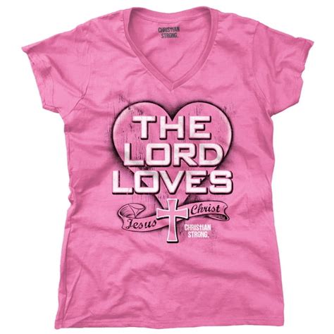 Brisco Brands Jesus Womens V Neck T Shirts Tees Tshirt The Lord Loves