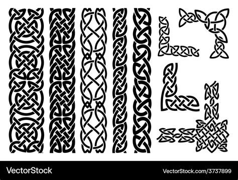 Celtic Patterns And Ornament Corners Royalty Free Vector