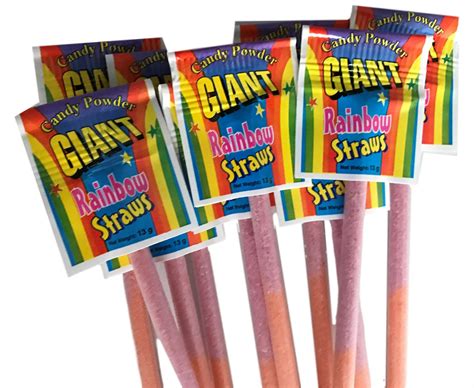 Giant Rainbow Straw X 20 Sherbet Style Party Favours Candy Buffet Bulk