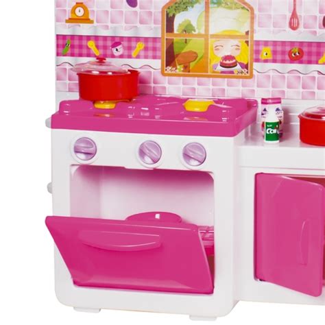 Cozinha Infantil Grande Maxi House Rosa Fog O Geladeira Panelinhas