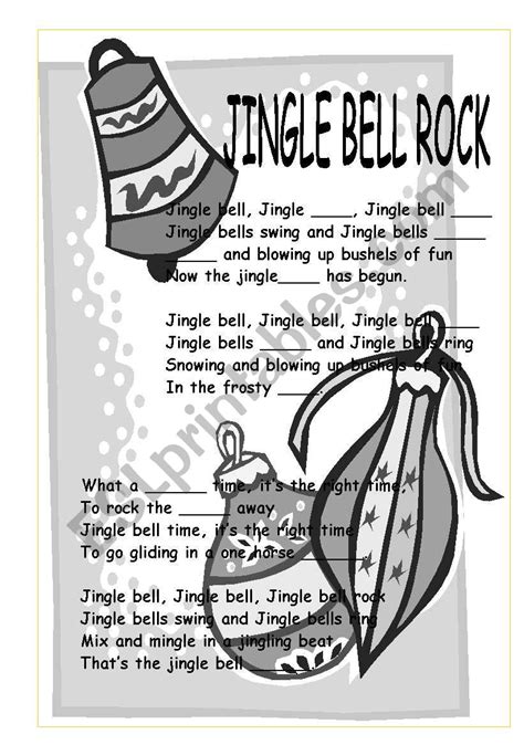 Jingle Bell Rock Gap ESL Worksheet By Xantal