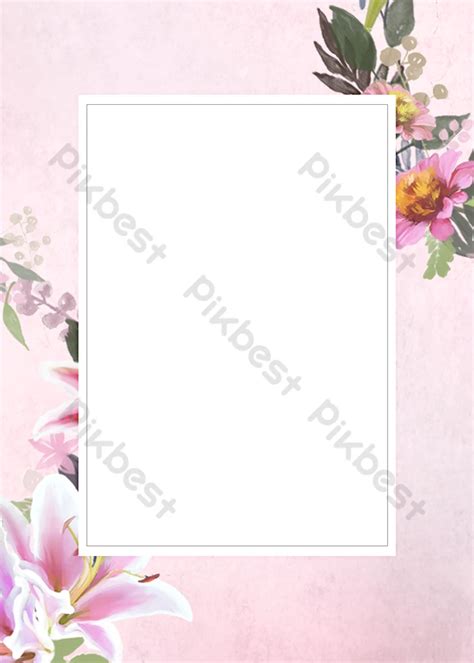 Romantic Floral Border Background Psd Free Download Pikbest