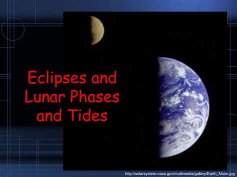 Astronomy Lunar Phases Eclipses And Tides Ppt