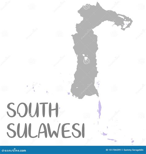 High Quality Map Of South Sulawesi Is A Province Of Indonesia Stock Illustration Illustration