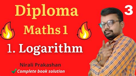 Diploma First Year Math Logarithm Chapter 1 Part 3 Diploma 1st