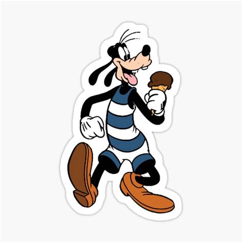 "Goofy Eating Ice Cream" Sticker for Sale by karmilo724 | Redbubble