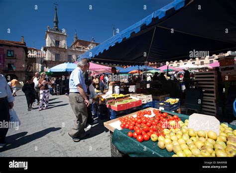 Market Plaza Mayor Main Square Town Of Leon Autonomous Community Of