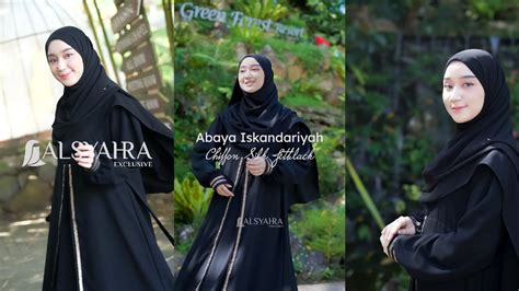 Display Product Abaya Iskandariyah Sifon Silk Jetblack By Alsyahra