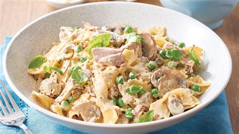 Creamy Pasta With Tuna Peas And Mushrooms Recipe Unilever Food