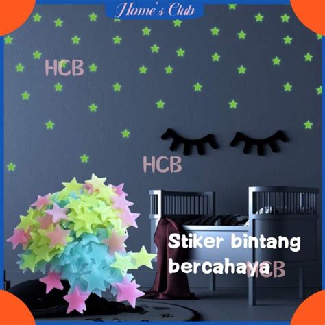 Hcb Pcs Stiker Bintang Bintang Bercahaya Dekorasi Bintang