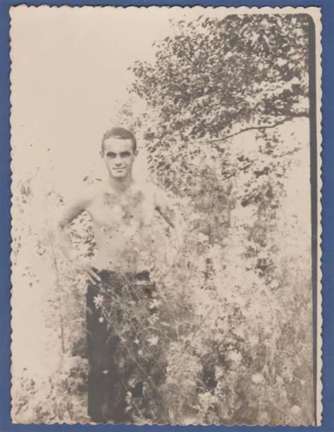 Handsome Guy Shirtless Naked Torso Bulge Tender Soviet Vintage Photo