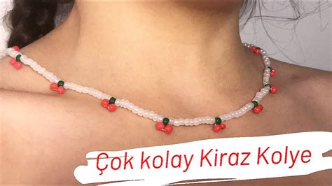 Ok Kolay Kiraz Kolye Yap M Cherry Necklace Tak Tasar M Boncuk