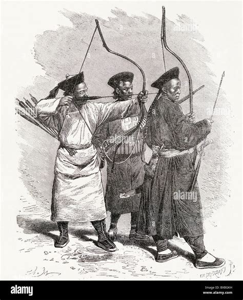 Chinese archers, 19th century Stock Photo - Alamy