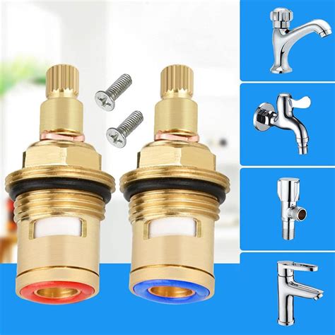 2 Pieces Ceramic Tap Cartridge Replacement Brass Tap Glands Repair Kit