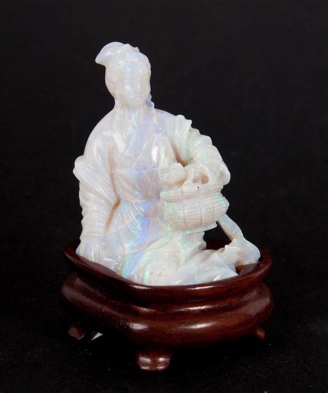 Sold At Auction Chinese Carved Opal Figurine