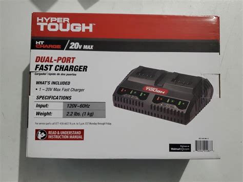 🛑hyper Tough Dual Port 20v Max Fast Battery Charger Ht21 401 003 13 Black 692042012877 Ebay