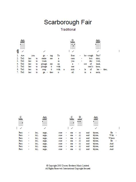 Scarborough Fair By Traditional English Ballad Sheet Music For Guitar Chordslyrics At Sheet