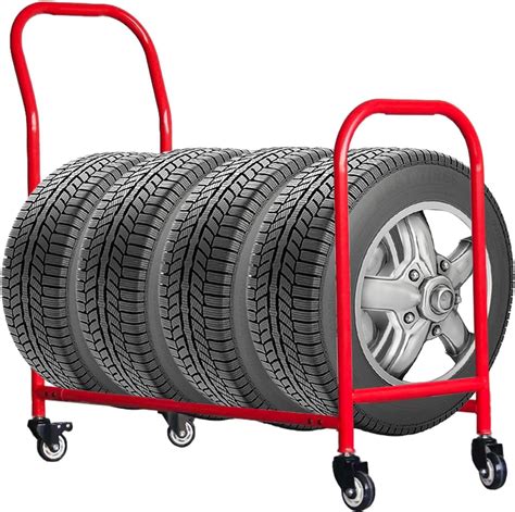 Exgizmo Rolling Tire Rack2 In 1metal Tire Storage And