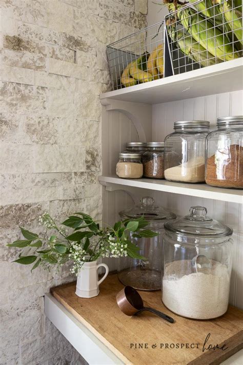 Cottage Style Pantry Makeover With Open Shelves Pine And Prospect Home