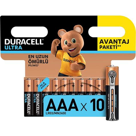 Duracell Ultra İnce Kalem Pil 10 lu AAA Fiyatı Avansas