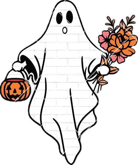 Floral Ghost Svg Cute Ghost Svg Ghost Svg Ghost Outline Ghost