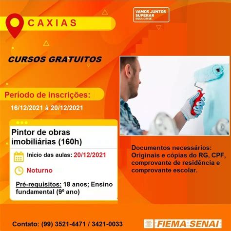 Senai Abre Inscri Es Para Tr S Cursos Gratuitos Em Caxias Noca O