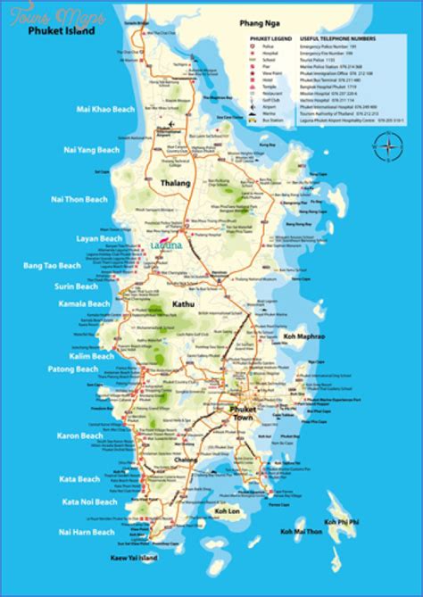 Phuket Map Tourist Attractions - ToursMaps.com