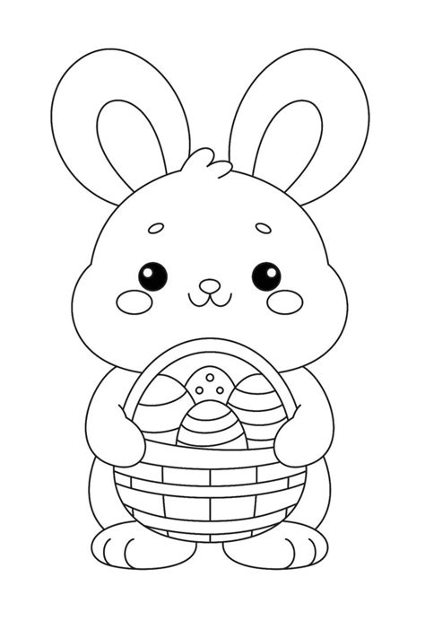 Cute Bunny Coloring Page Trong 2024 Hình Vẽ Thỏ Tô Màu Cho Trẻ Trang Trí