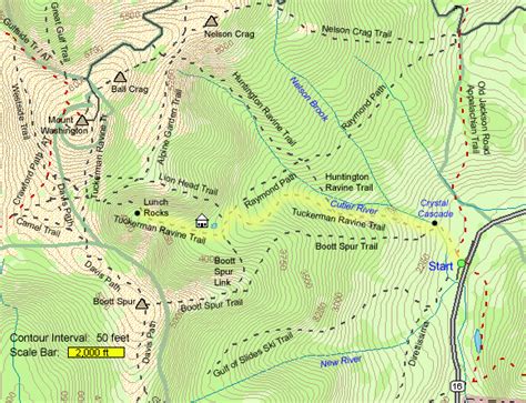 Tuckerman Ravine Trail Map | Living Room Design 2020