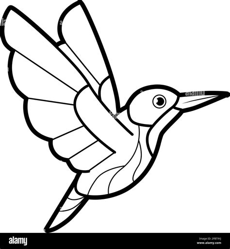 Coloring book or page for kids. bird black and white vector ...