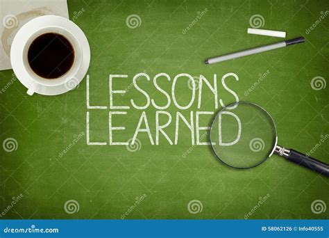 Lessons Learned Concept On Green Blackboard Stock Photo Image Of