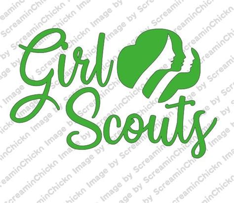 Girl Scout Script With Trefoil SVG Vector Cut Files Design Logo for ...