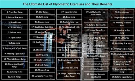 List of Plyometric Exercises with PDF | Plyometric workout, Plyometrics ...