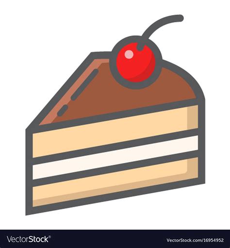 Piece Of Cake Filled Outline Icon Food And Drink Vector Image