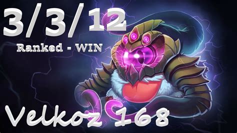 Velkoz Ranked 3312 Lol Velkoz 168 Game Win Youtube