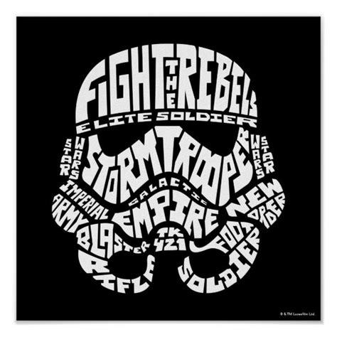 Stormtrooper Helmet Typography Poster #star #lucas #typography #classic #stormtrooper #Poster # ...